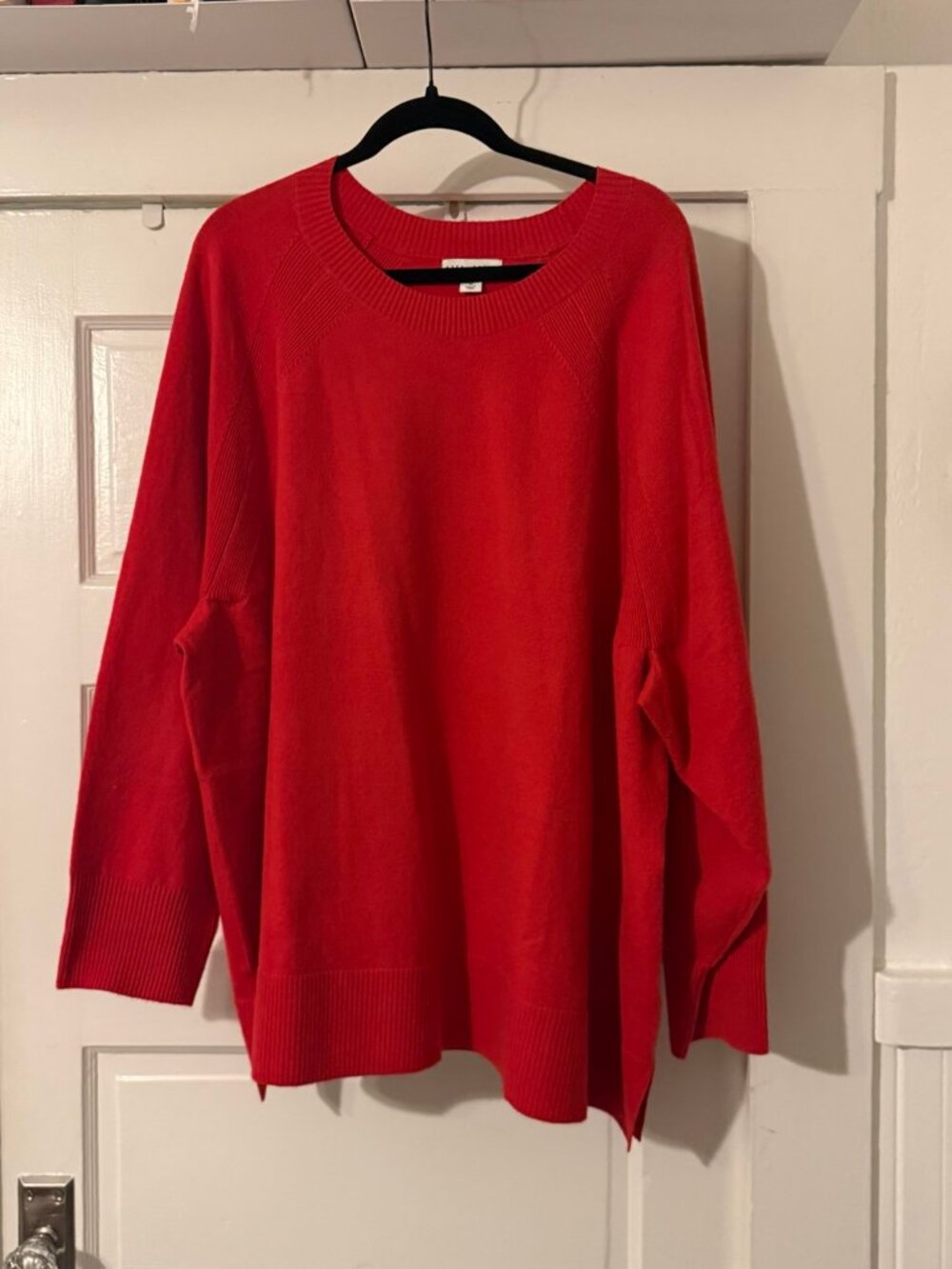 Ava & Viv Red Oversized Crewneck Sweater 4X NWT Flaw